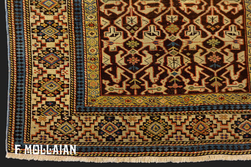 All-over Antique Caucasian Konakend Rug n °:98466135